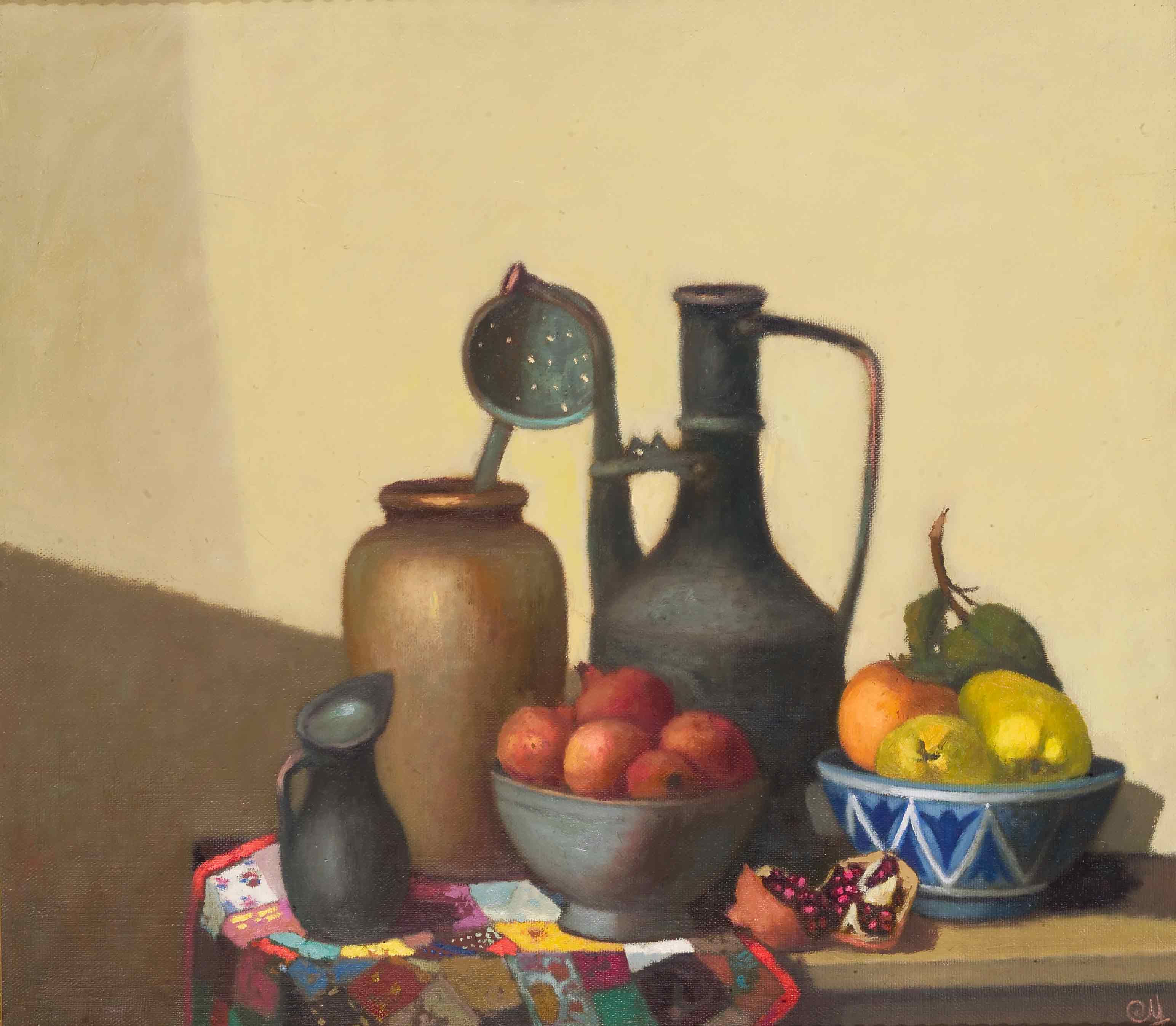 Still life on a yellow background